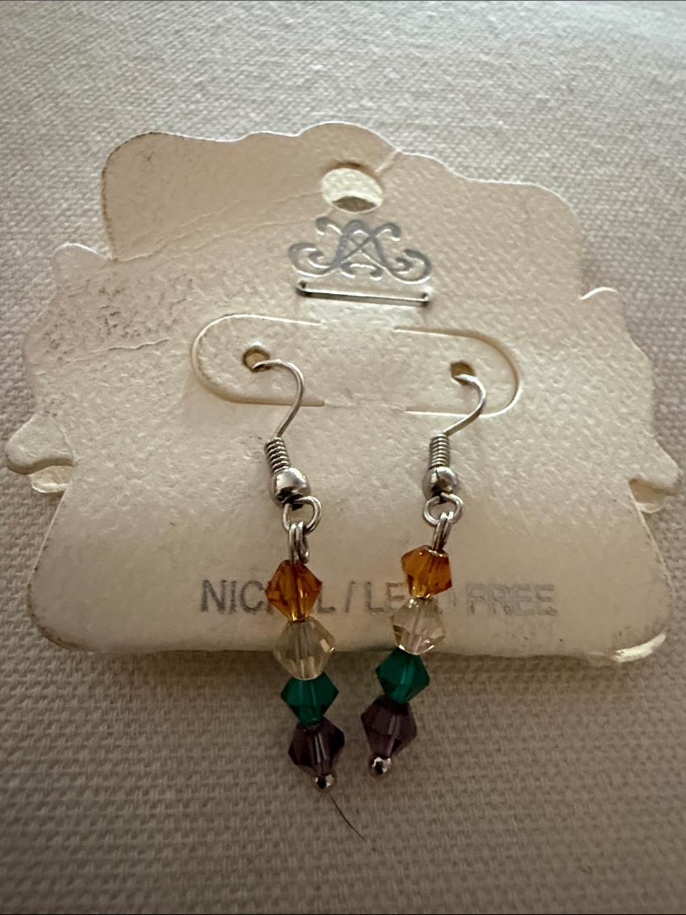 Multicolor Crystal Drop Earrings - Nickel/Lead Free